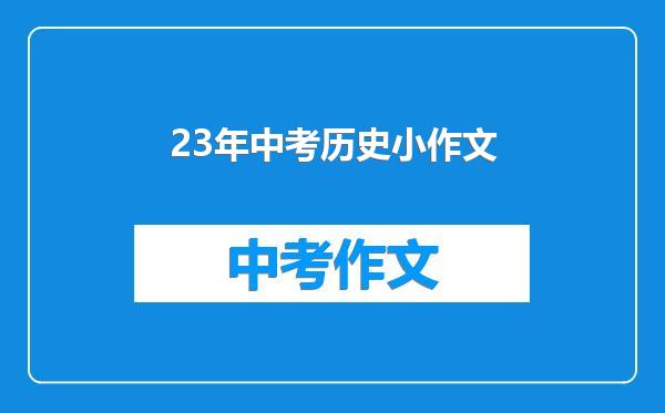 23年中考历史小作文