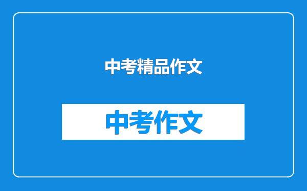 中考精品作文