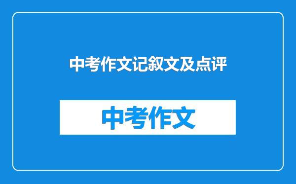 中考作文记叙文及点评