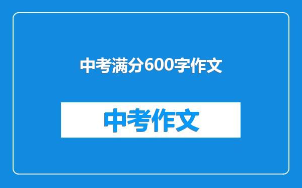 中考满分600字作文