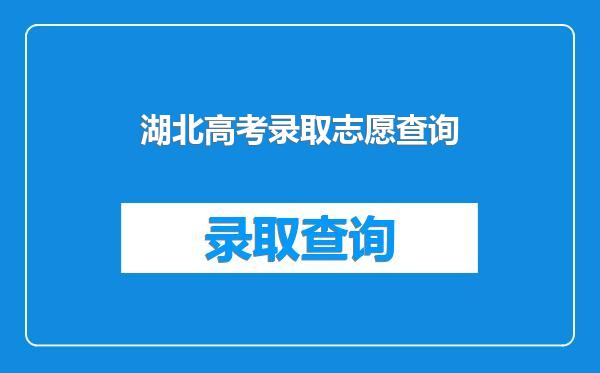 湖北高考录取志愿查询