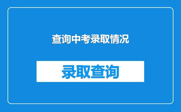 查询中考录取情况