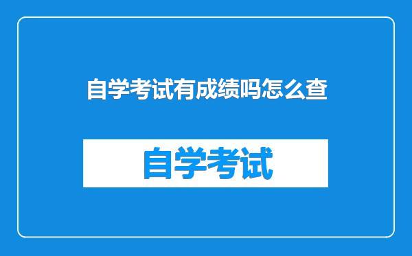 自学考试有成绩吗怎么查