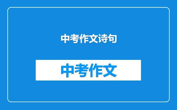 中考作文诗句