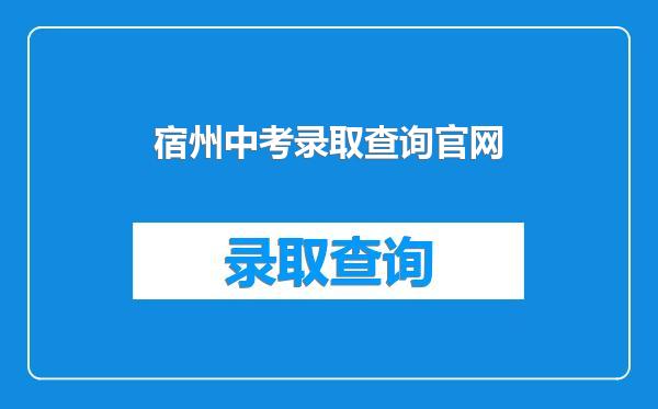 宿州中考录取查询官网