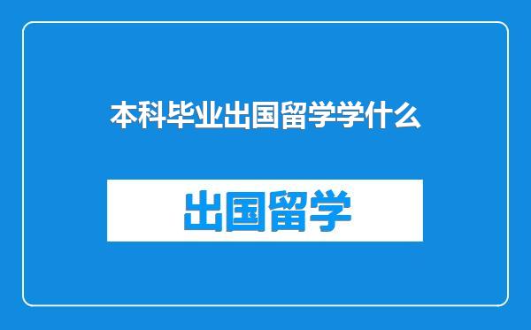 本科毕业出国留学学什么