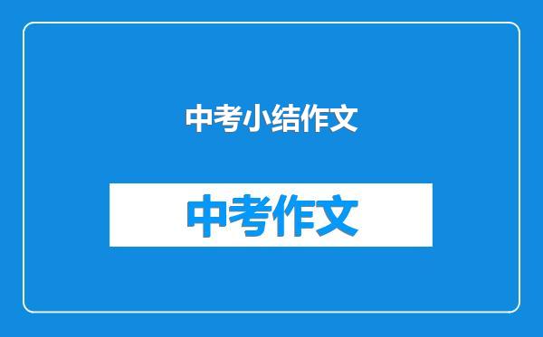 中考小结作文