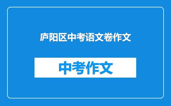 庐阳区中考语文卷作文