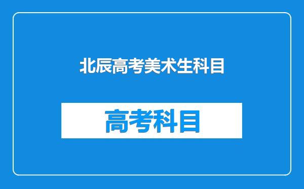 北辰高考美术生科目