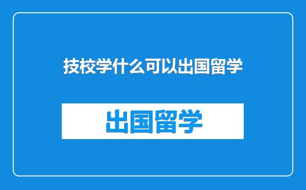 技校学什么可以出国留学