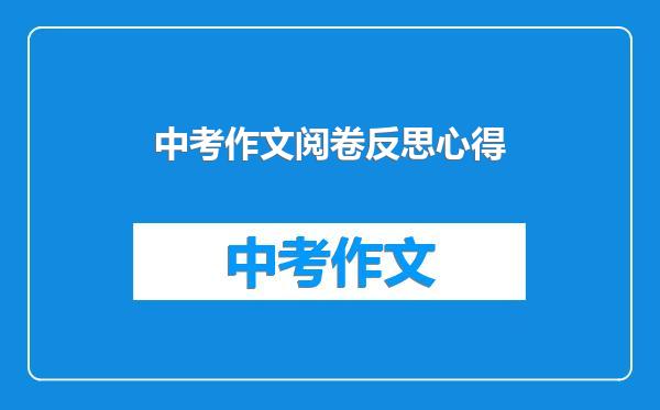 中考作文阅卷反思心得