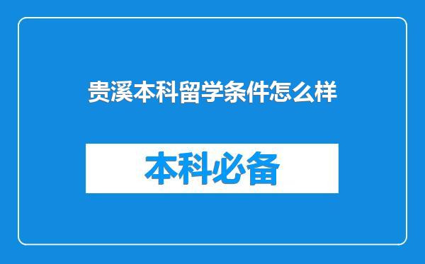 贵溪本科留学条件怎么样