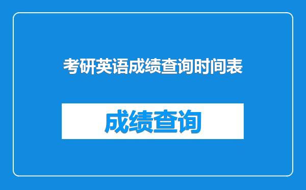 考研英语成绩查询时间表