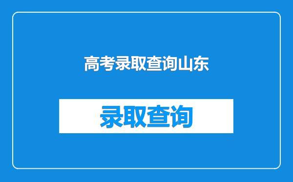 高考录取查询山东