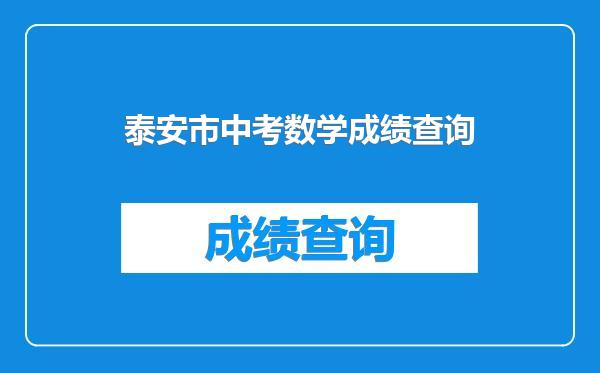 泰安市中考数学成绩查询