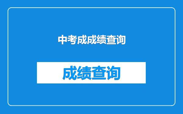 中考成成绩查询