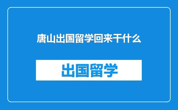 唐山出国留学回来干什么