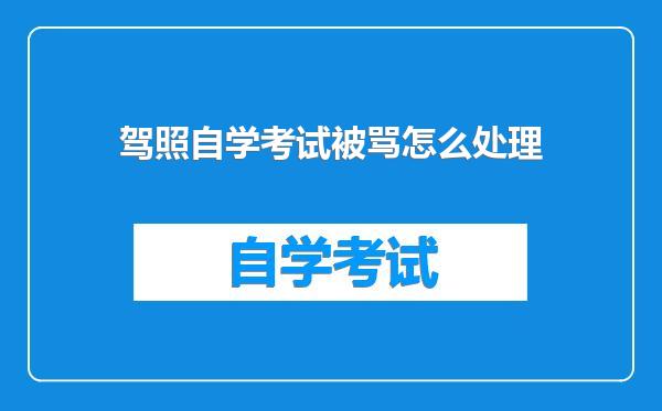 驾照自学考试被骂怎么处理