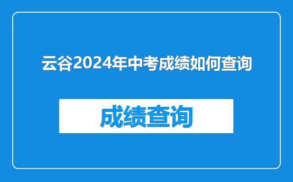 云谷2024年中考成绩如何查询
