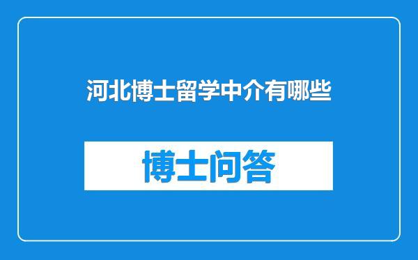 河北博士留学中介有哪些
