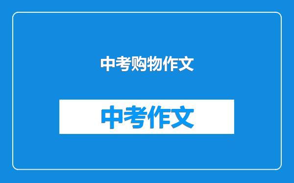 中考购物作文