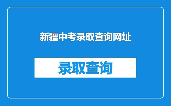新疆中考录取查询网址