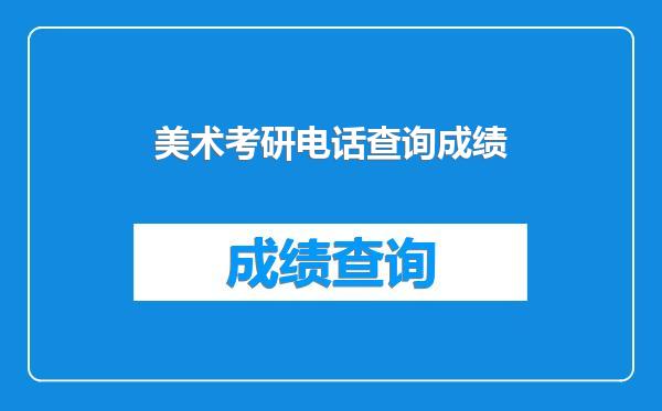 美术考研电话查询成绩