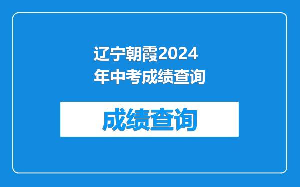 辽宁朝霞2024年中考成绩查询