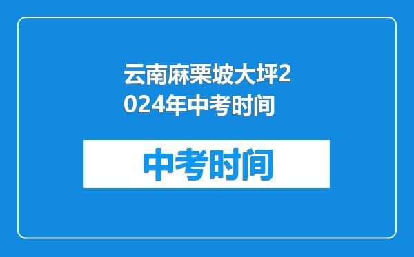 云南麻栗坡大坪2024年中考时间