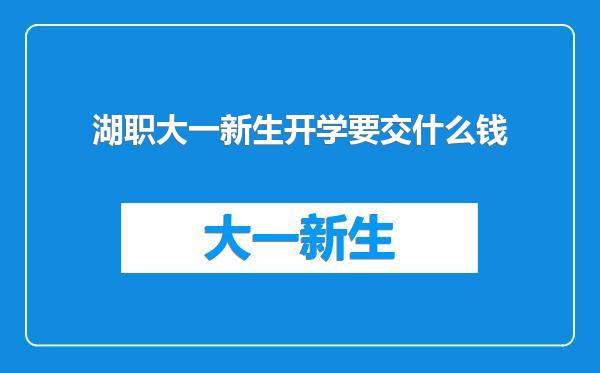 湖职大一新生开学要交什么钱