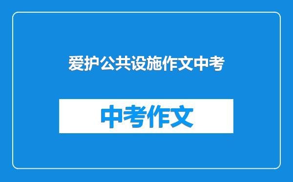 爱护公共设施作文中考