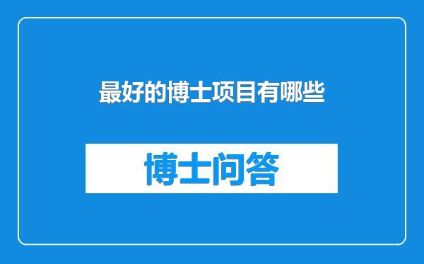 最好的博士项目有哪些
