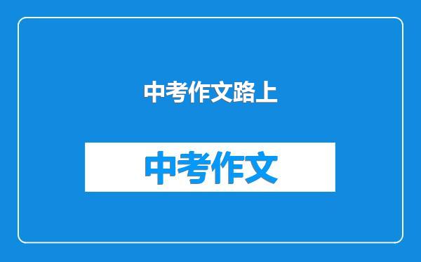 中考作文路上
