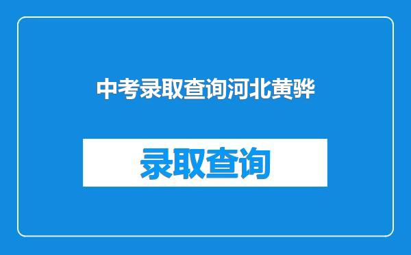 中考录取查询河北黄骅