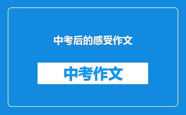 中考后的感受作文
