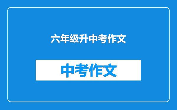 六年级升中考作文