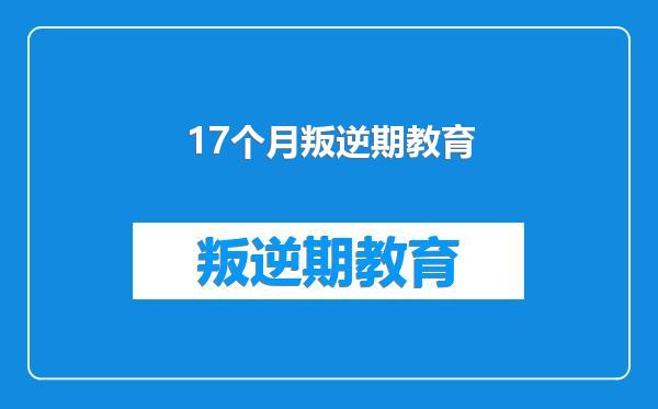 17个月叛逆期教育
