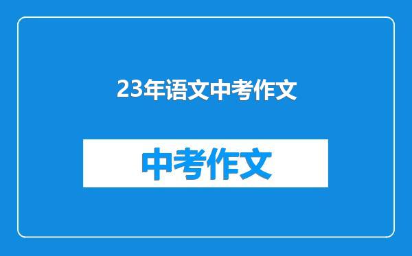 23年语文中考作文