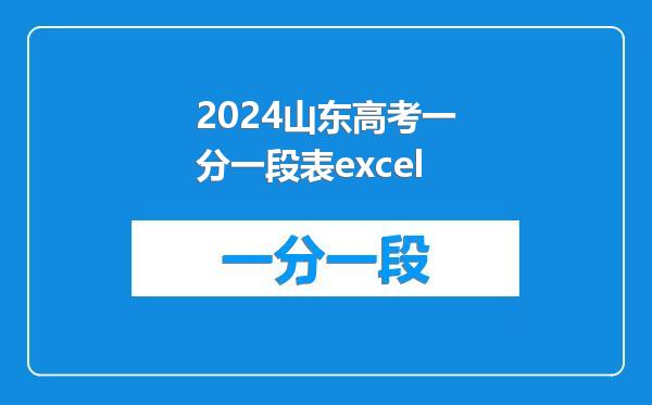 2024山东高考一分一段表excel