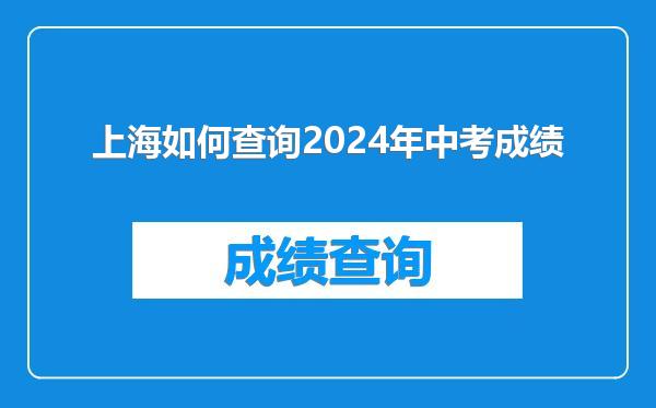 上海如何查询2024年中考成绩