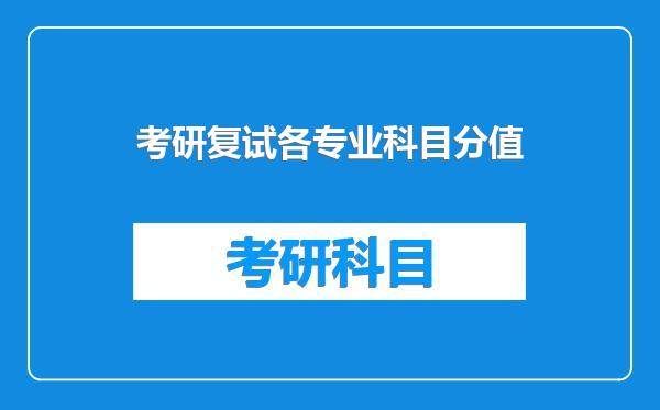 考研复试各专业科目分值