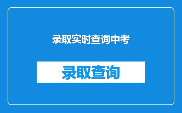 录取实时查询中考