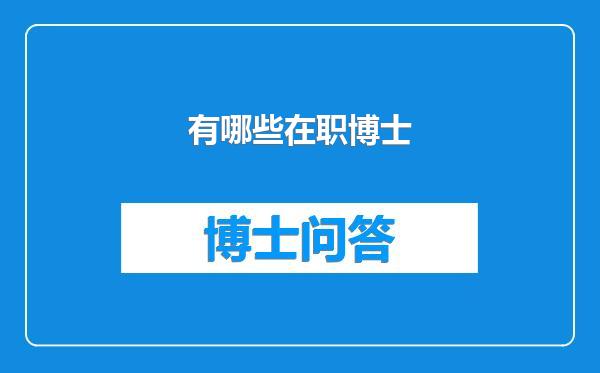 有哪些在职博士