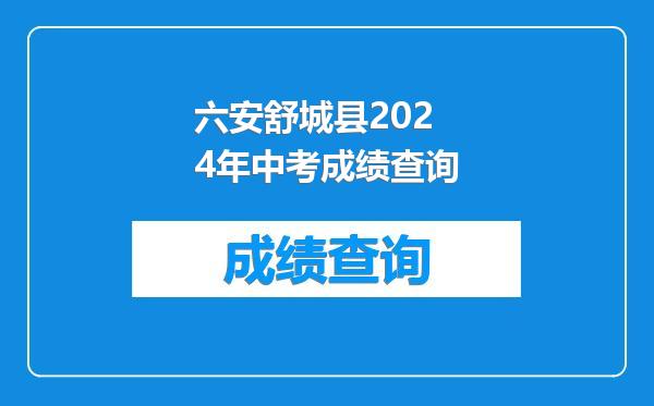 六安舒城县2024年中考成绩查询