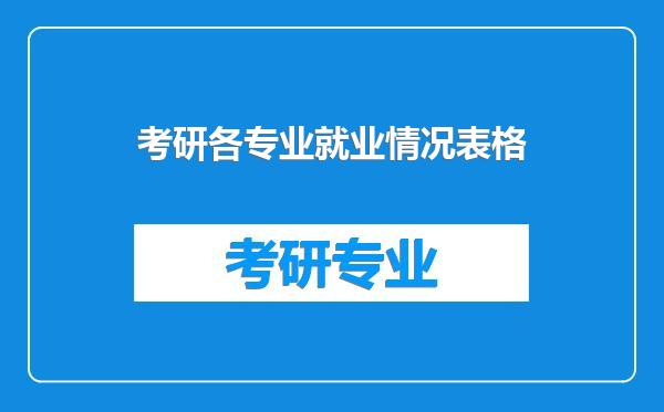 考研各专业就业情况表格