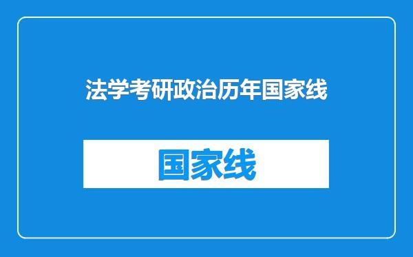 法学考研政治历年国家线