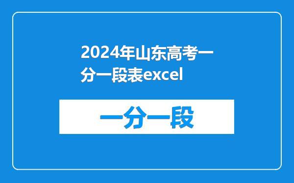 2024年山东高考一分一段表excel