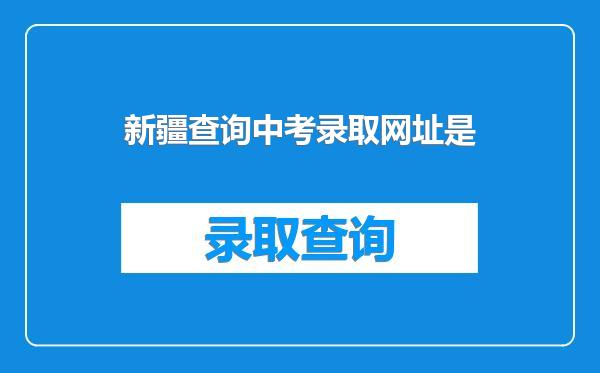 新疆查询中考录取网址是