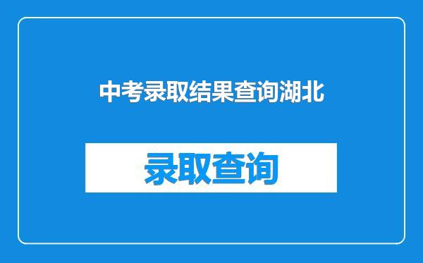 中考录取结果查询湖北