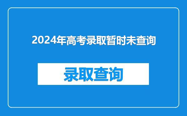 2024年高考录取暂时未查询